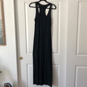 Black Racer back maxi dress.